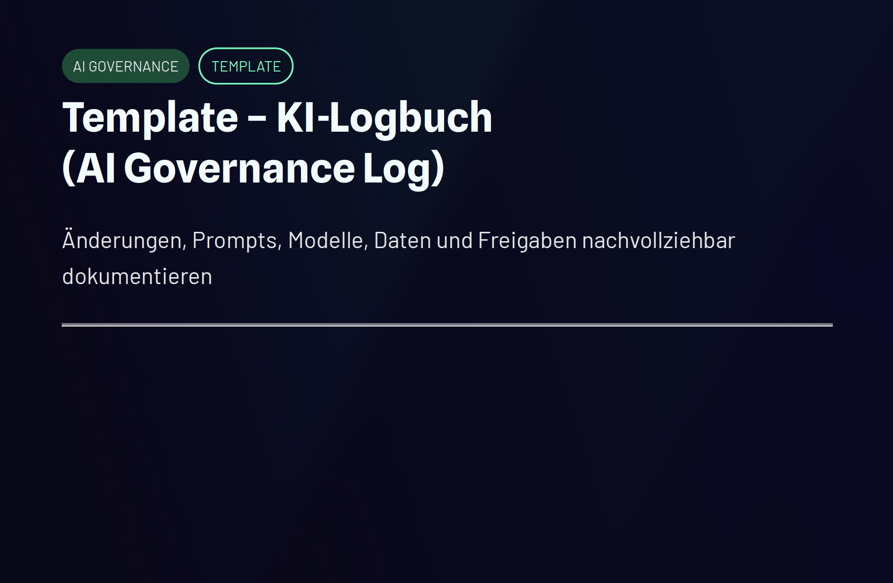 Template: KI-Logbuch